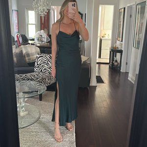 Stunning Ever New Backless Maxi Dress in Dark green